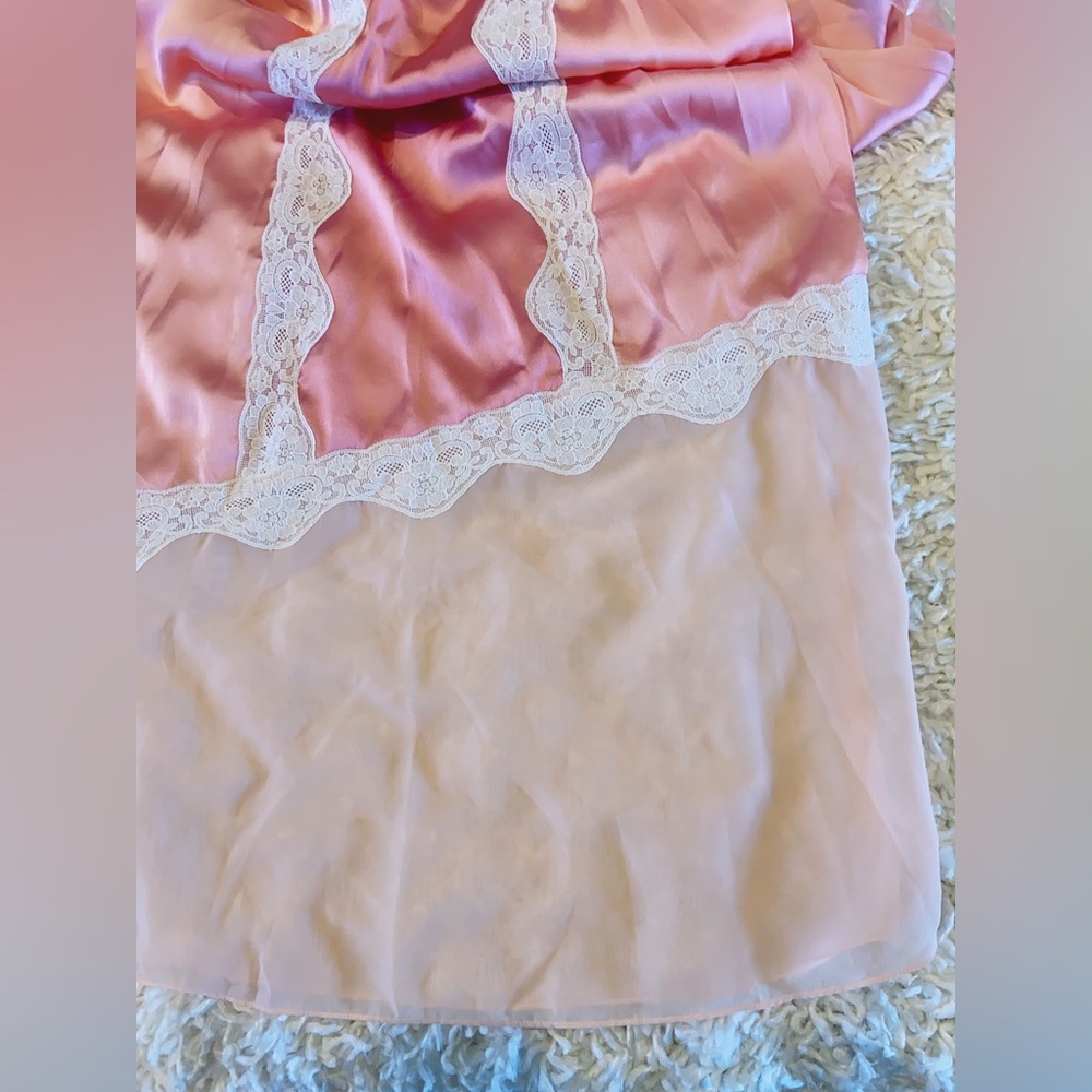 NWT LoveShackFancy Josette Midi dress in pastel pink colorblock - Picture 15 of 15